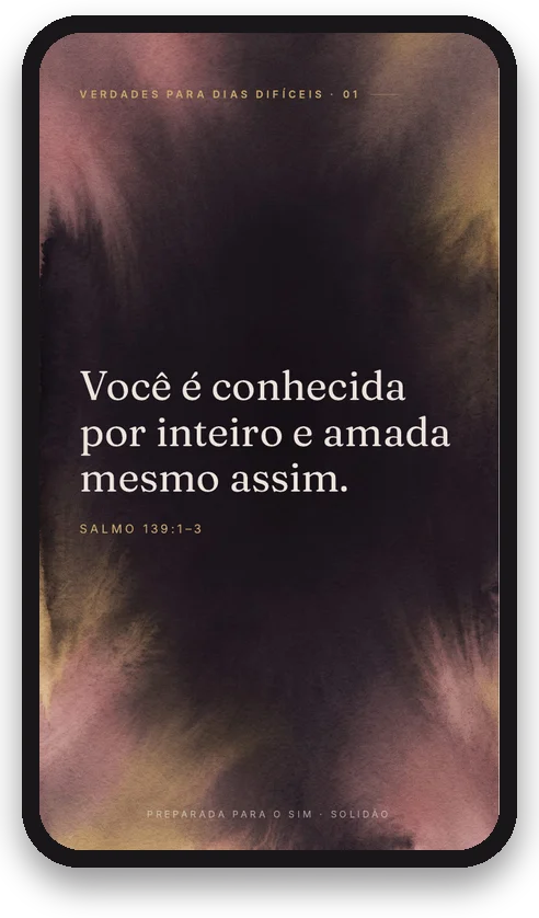 Card Verdades para Dias Difíceis na tela do celular