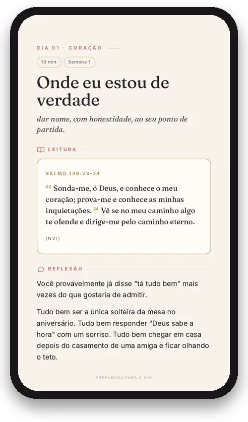 Página do Dia 1 no celular